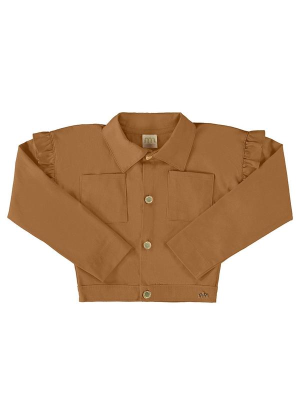 Milli e Nina - Jaqueta Menina Sarja com Elastano Bolsos Amarelo