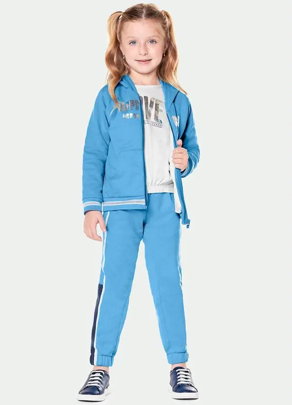 Marisol - Jaqueta Moletom com Capuz Menina Azul 3