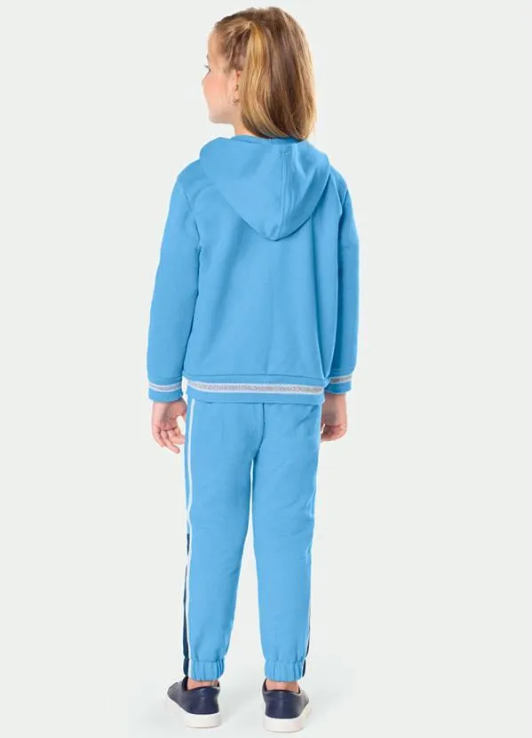 Marisol - Jaqueta Moletom com Capuz Menina Azul 4