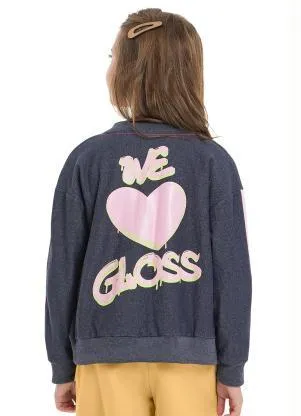 Gloss - Jaqueta Moletom Infantil Azul - GLOSS