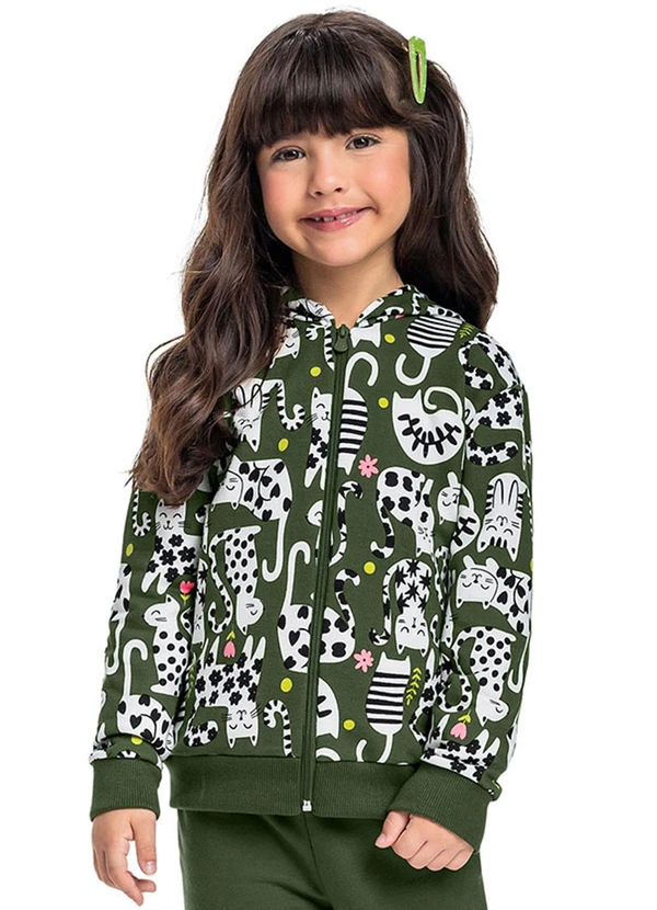 Bee Loop - Jaqueta Moletom Infantil Unissex Verde