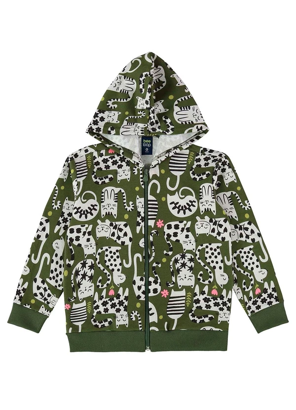 Bee Loop - Jaqueta Moletom Infantil Unissex Verde 3