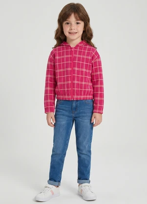 Guloseima - Jaqueta para Menina Jacquard Xadrez Rosa - GULOSEIMA