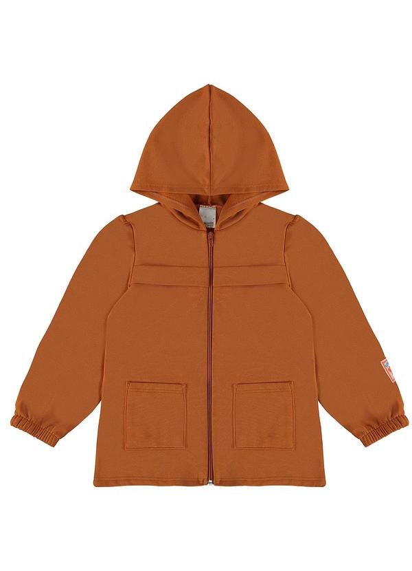 Malwee Kids - Jaqueta Parka em Moletom Menina Marrom 1