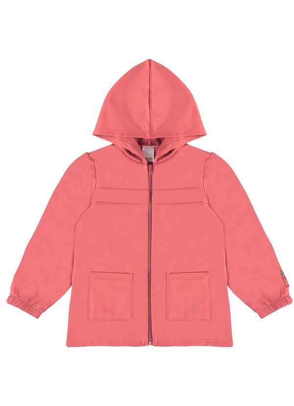 Malwee Kids - Jaqueta Parka em Moletom Menina Rosa