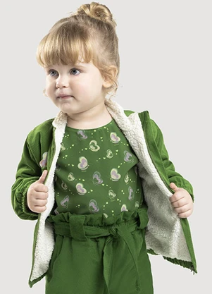 Lilica Ripilica - Jaqueta Pelinhos Manga Longa Bebê Feminina Verde - LILICA RIPILICA