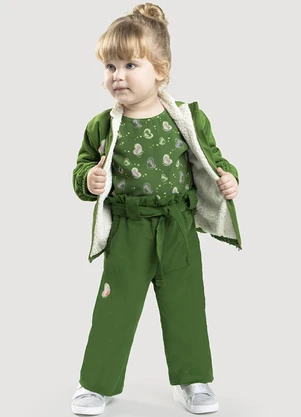 Lilica Ripilica - Jaqueta Pelinhos Manga Longa Bebê Feminina Verde - LILICA RIPILICA