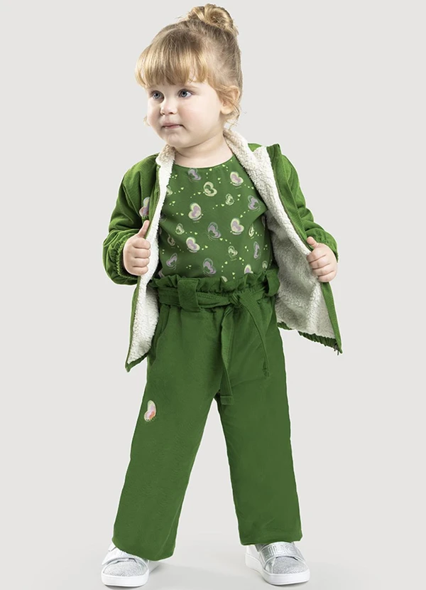 Lilica Ripilica - Jaqueta Pelinhos Manga Longa Bebê Feminina Verde 2