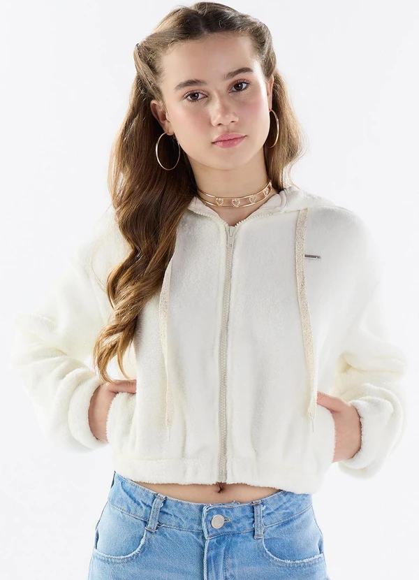 Pulla Bulla - Jaqueta Pelo e Meia Malha Bege