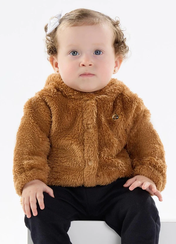 Pulla Bulla - Jaqueta Pelo e Meia Malha Marrom