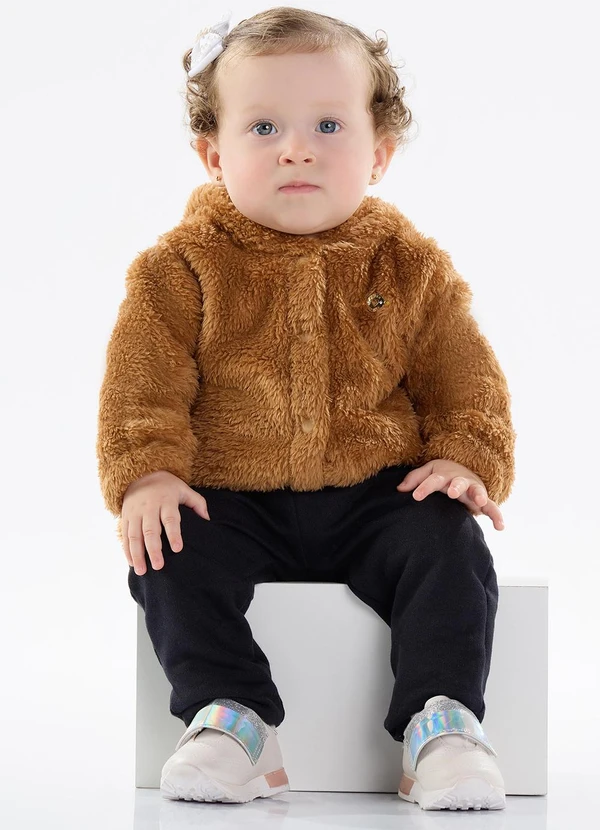 Pulla Bulla - Jaqueta Pelo e Meia Malha Marrom 2