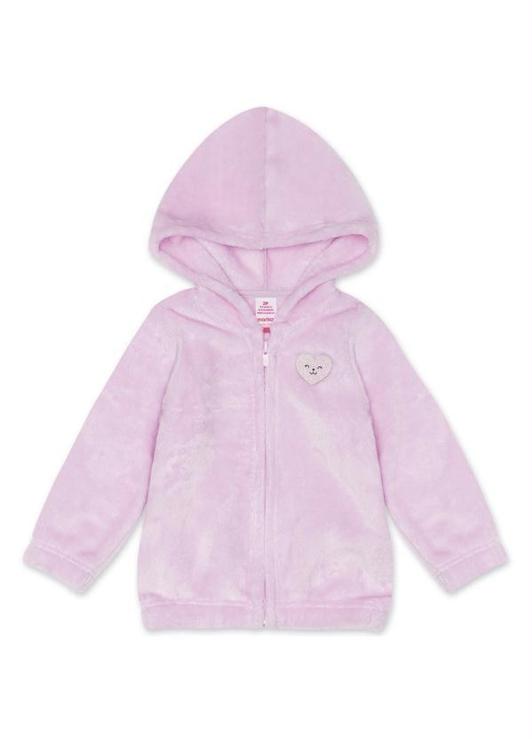 Marisol - Jaqueta Peluciada com Capuz Infantil Rosa