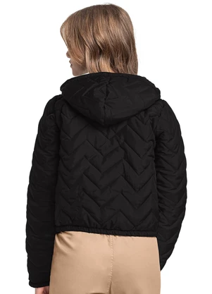 Gloss - Jaqueta Puff Juvenil para Menina Preto - GLOSS