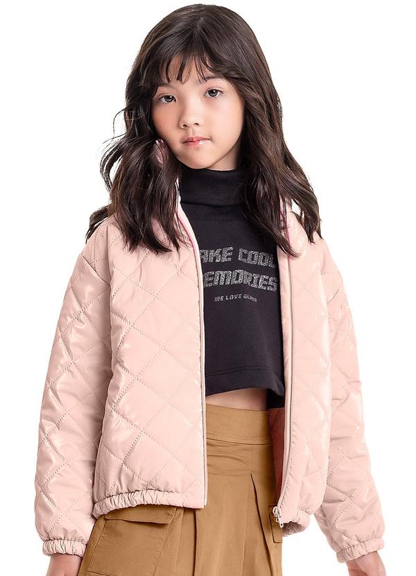 Gloss - Jaqueta Puffer em Matelassê Juvenil Rosa