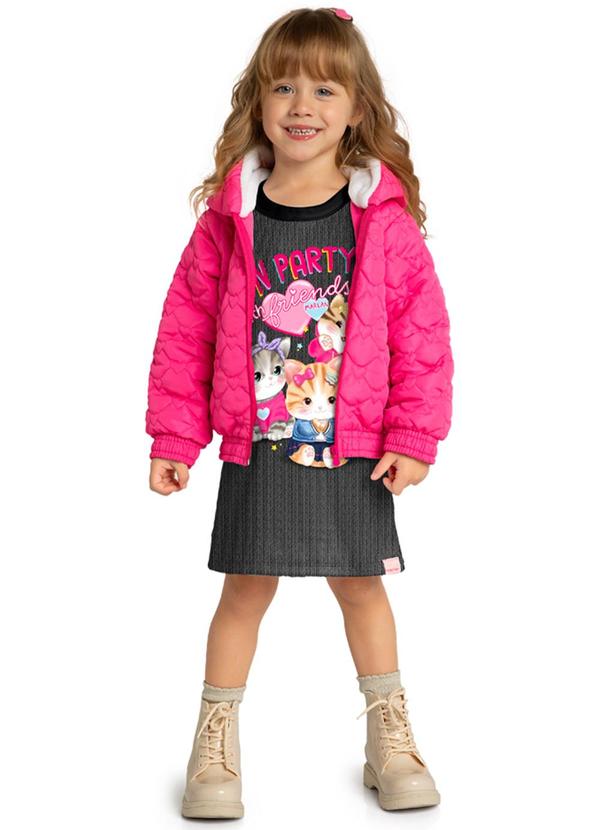 Marlan - Jaqueta Puffer em Matelassê Losango Rosa