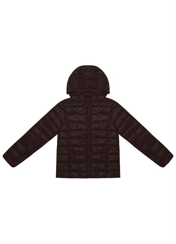 Rovitex Teen - Jaqueta Puffer Menina com Capuz Preto
