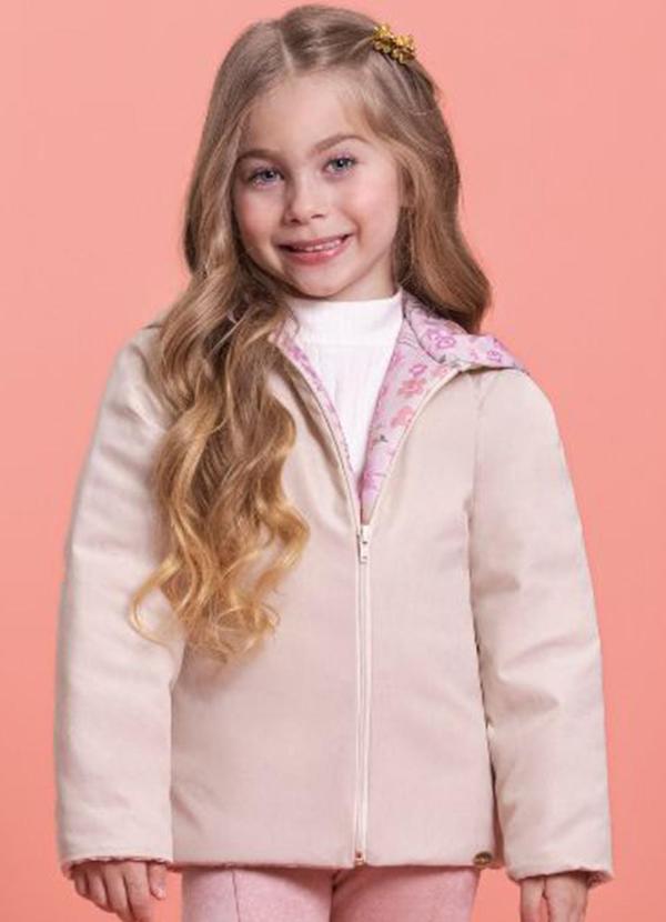 Milli e Nina - Jaqueta Puffer Floral Lybert e Taslon Bege 1