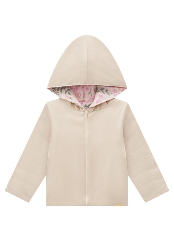 Milli e Nina - Jaqueta Puffer Floral Lybert e Taslon Bege 3