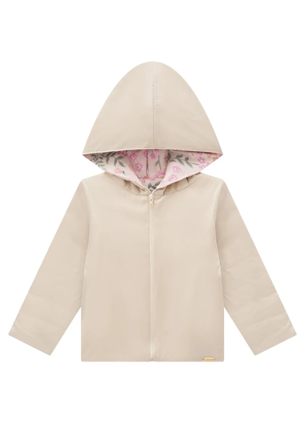 Milli e Nina - Jaqueta Puffer Floral Lybert e Taslon Bege 3