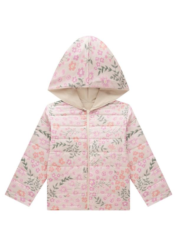 Milli e Nina - Jaqueta Puffer Floral Lybert e Taslon Bege 4