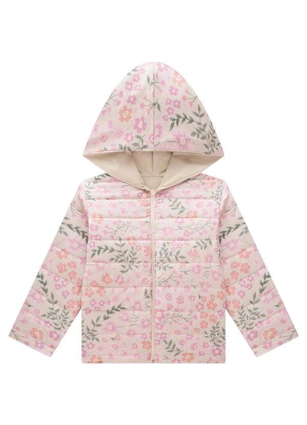 Milli e Nina - Jaqueta Puffer Floral Lybert e Taslon Bege 4