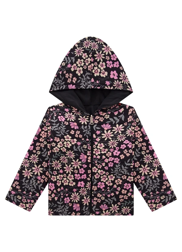 Milli e Nina - Jaqueta Puffer Floral Lybert e Taslon Preto 2