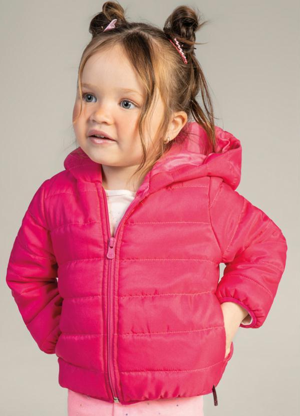 Brandili - Jaqueta Puffer Infantil Menina Rosa