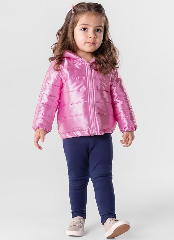 Brandili Mundi - Jaqueta Puffer Infantil Menina Rosa