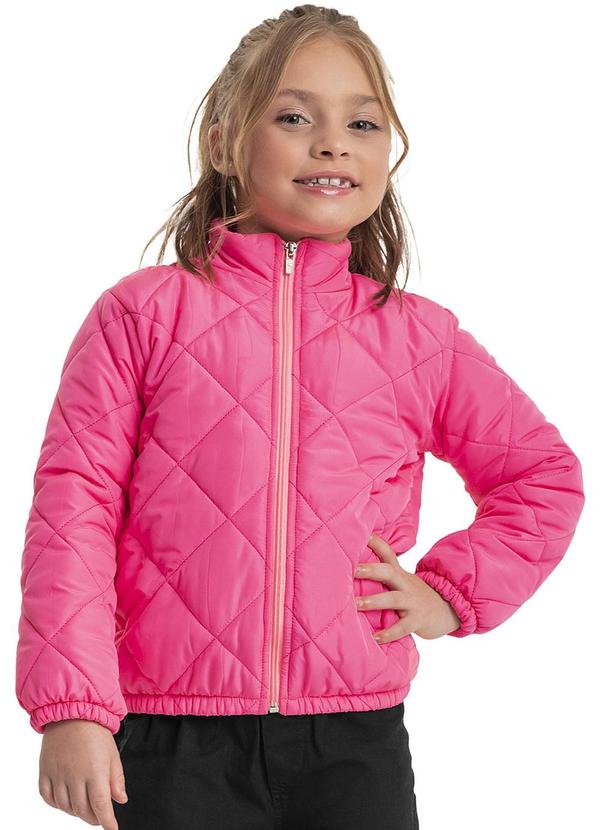 Quimby - Jaqueta Puffer Infantil Menina Rosa
