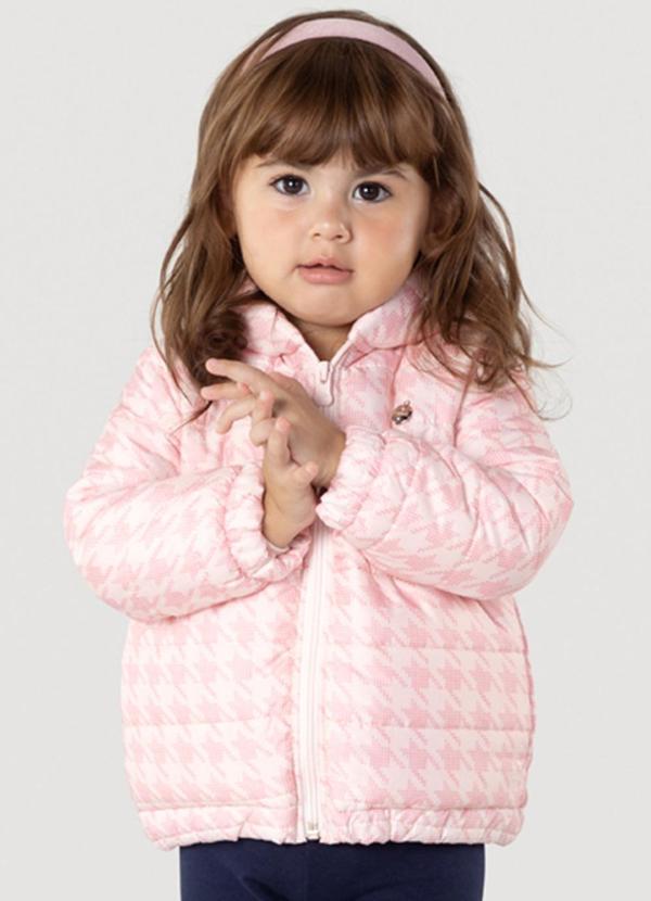 Brandili Mundi - Jaqueta Puffer Infantil Menina Rosa