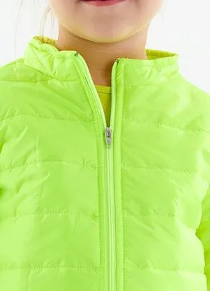 Up Baby - Jaqueta Puffer Infantil Menina Verde - UP BABY