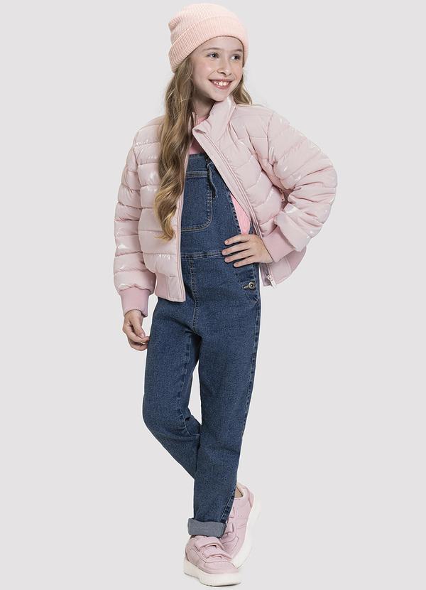 Alakazoo - Jaqueta Puffer Infantil Menina Vinil Rosa 2