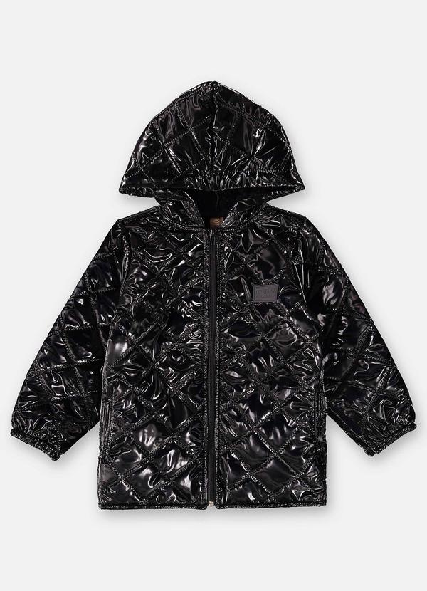 Up Baby - Jaqueta Puffer Infantil para Menina Preto