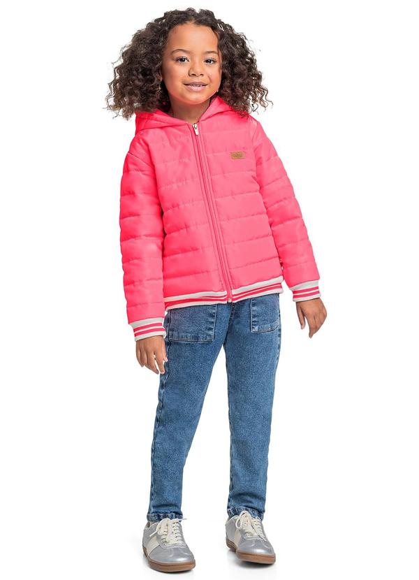 Quimby - Jaqueta Puffer Infantil para Menina Rosa 3