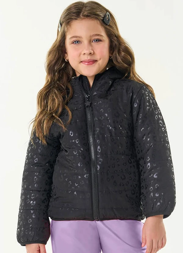 Jaqueta Puffer Infantil Preto Trick Nick