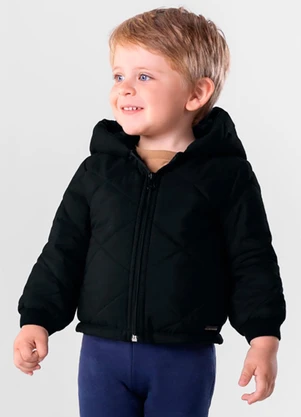 Brandili - Jaqueta Puffer Infantil Unissex Preto - BRANDILI