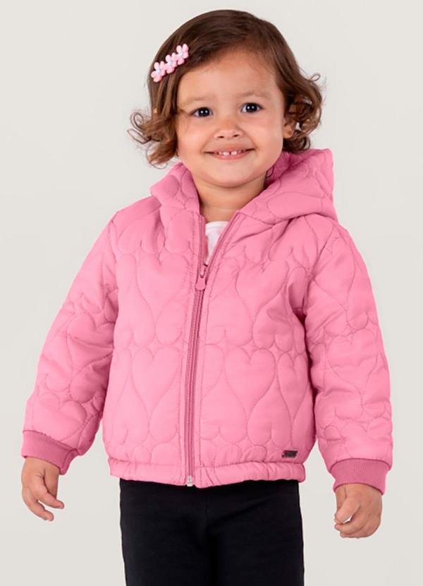 Brandili - Jaqueta Puffer Infantil Unissex Rosa