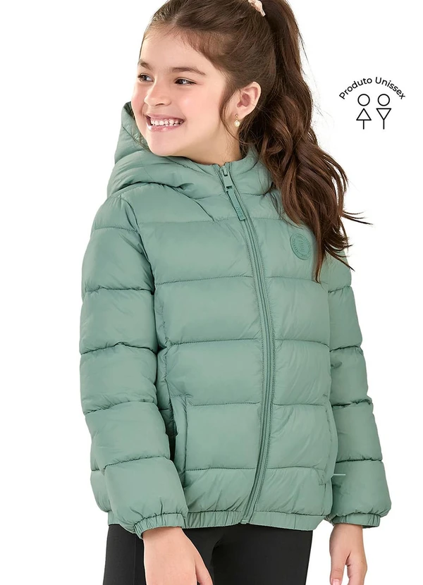 Elian - Jaqueta Puffer Infantil Unissex Verde