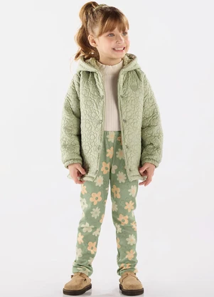Up Baby - Jaqueta Puffer Menina Verde - UP BABY
