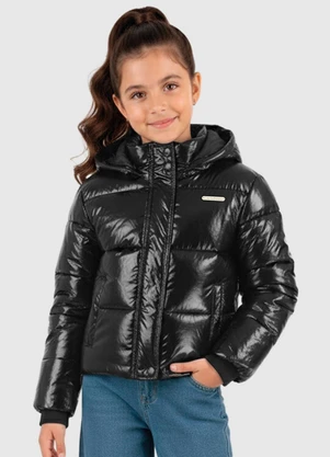 Carinhoso - Jaqueta Puffer Metaliza Preto - CARINHOSO