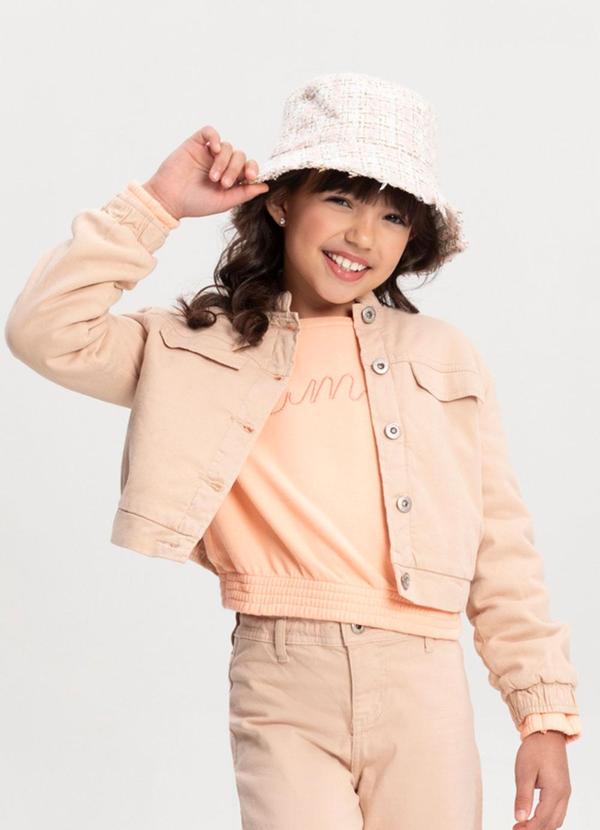 Alakazoo - Jaqueta Sarja Forrada de Pelo Carneirinho Bege