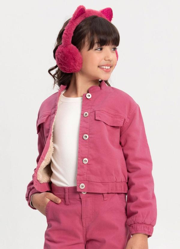 Alakazoo - Jaqueta Sarja Forrada de Pelo Vermelho