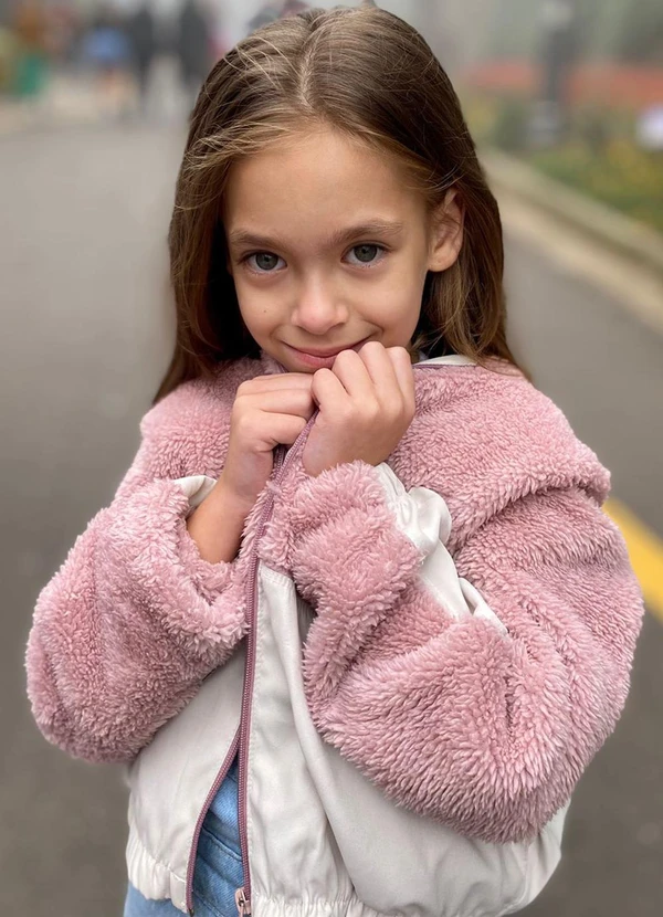 Sun Place - Jaqueta Teddy Infantil Menina Rosa