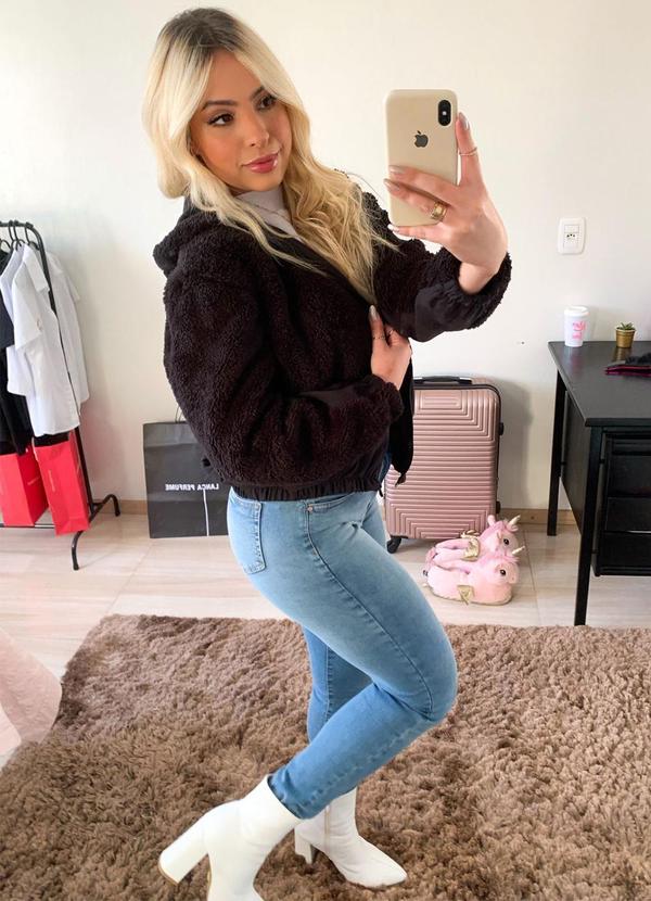 Sun Place - Jaqueta Teddy Juvenil Feminina Preto 4