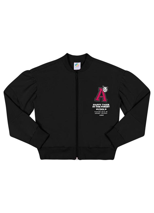 Alenice - Jaqueta Tigre Moletom Menina Preto 3