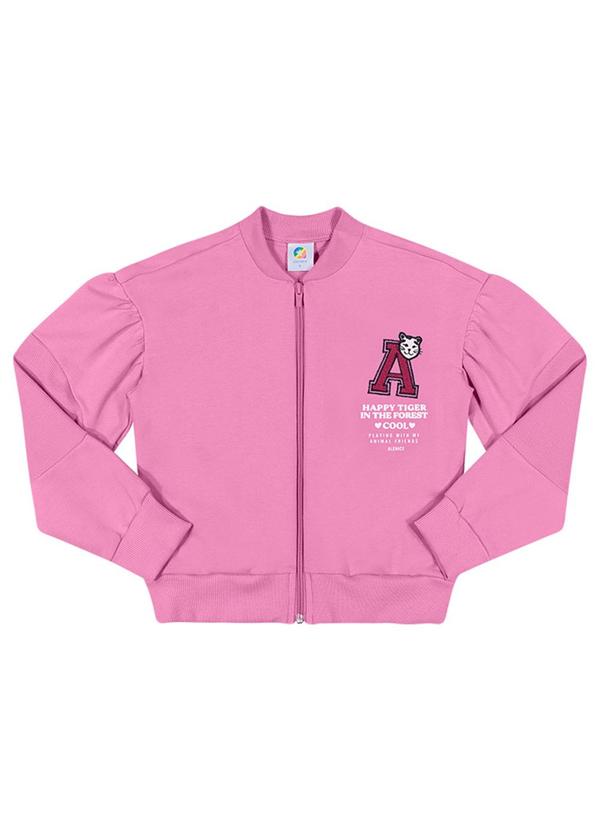 Alenice - Jaqueta Tigre Moletom Menina Rosa 