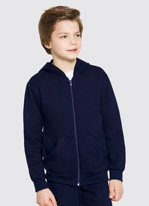 Alakazoo - Jaqueta Unissex em Moletom com Capuz Azul