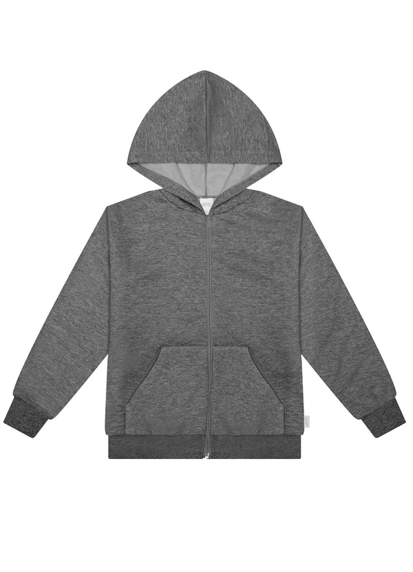 Alakazoo - Jaqueta Unissex em Moletom com Capuz Cinza 3