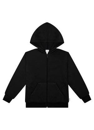 Alakazoo - Jaqueta Unissex em Moletom com Capuz Preto - ALAKAZOO