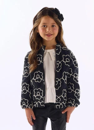 Up Baby - Jaqueta Veludo Bordado Forro Preto - UP BABY